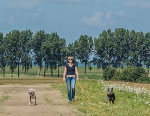 Els (Freedogz) se promenant avec Imaree et Lissa, en longues laisses